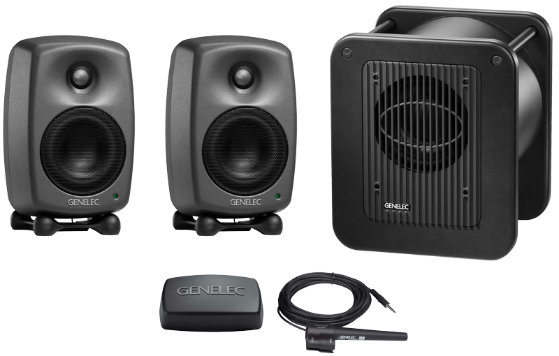 Photo Genelec 8320A + 7350A + GLM Calibration Kit